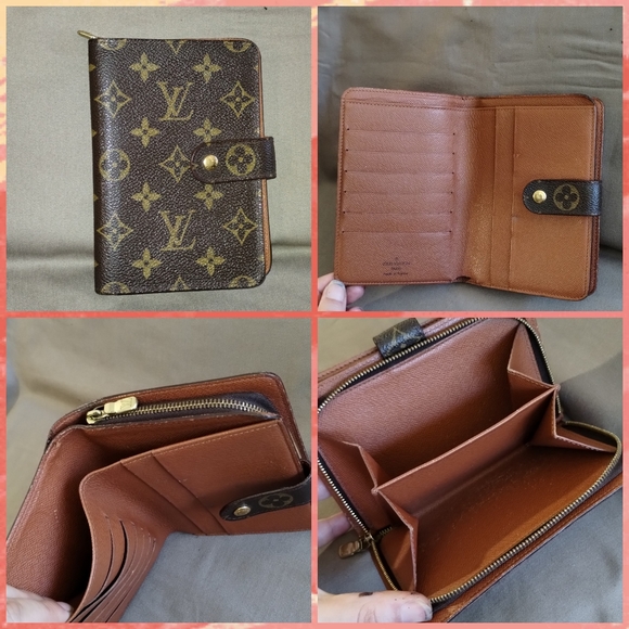 LOUIS VUITTON BROWN LEATHER MONOGRAM WALLET CLUTCH POCKETBOOK ~ AUTHENTIC - Picture 2 of 12